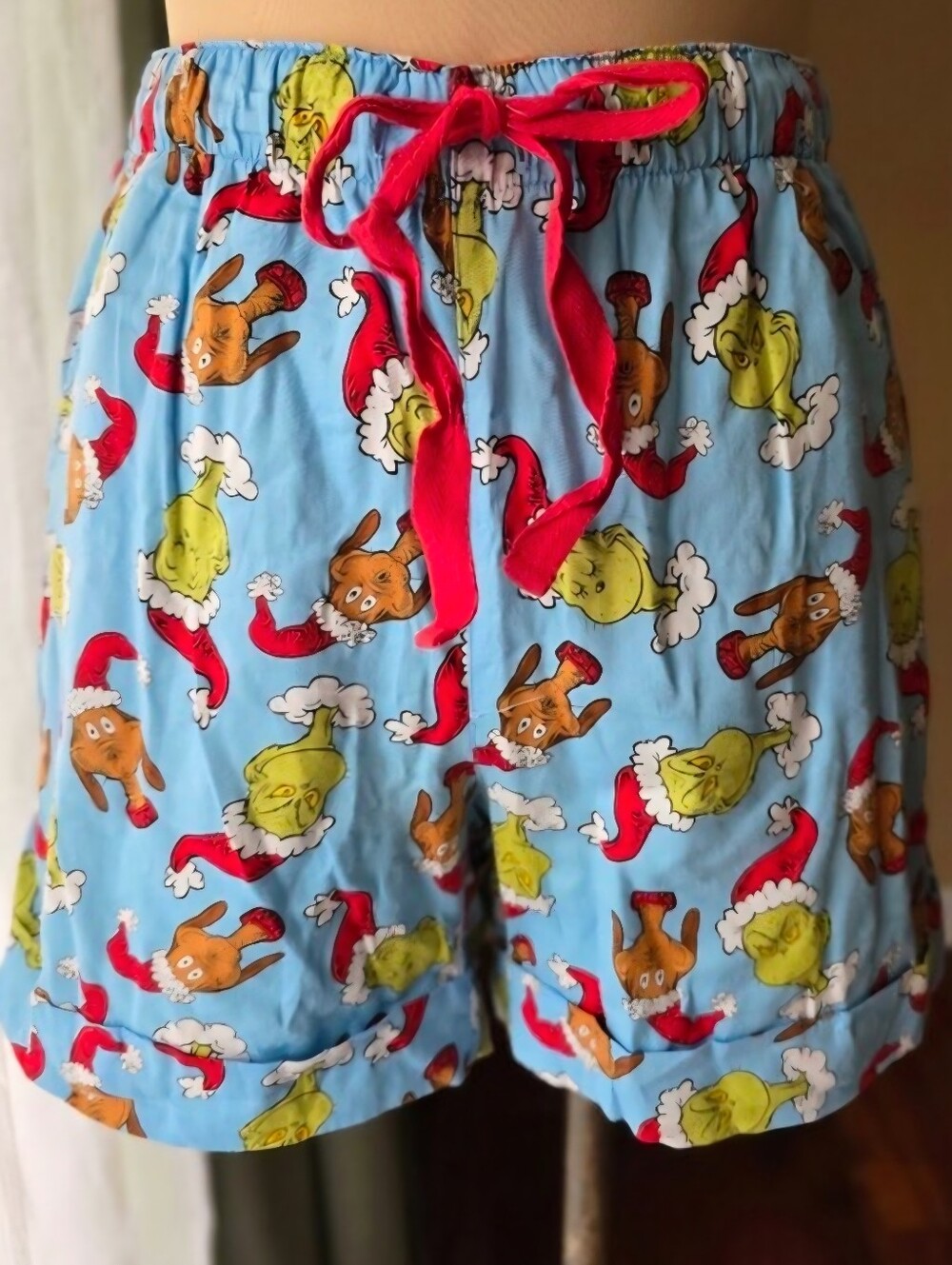 Peter Alexander Dr Seuss The Grinch Pajama Shorts Blue Christmas Small Small